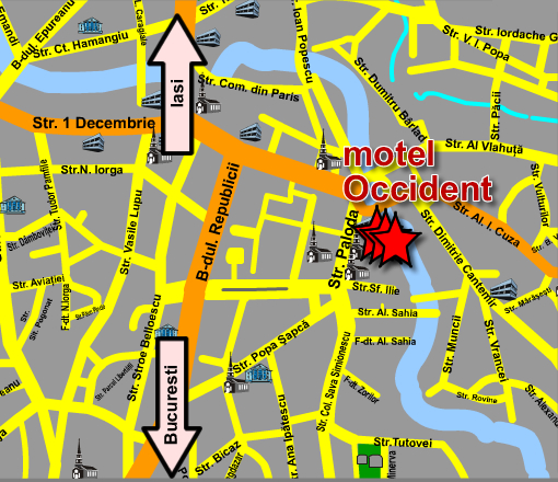 Harta Motel OccidentBarlad
