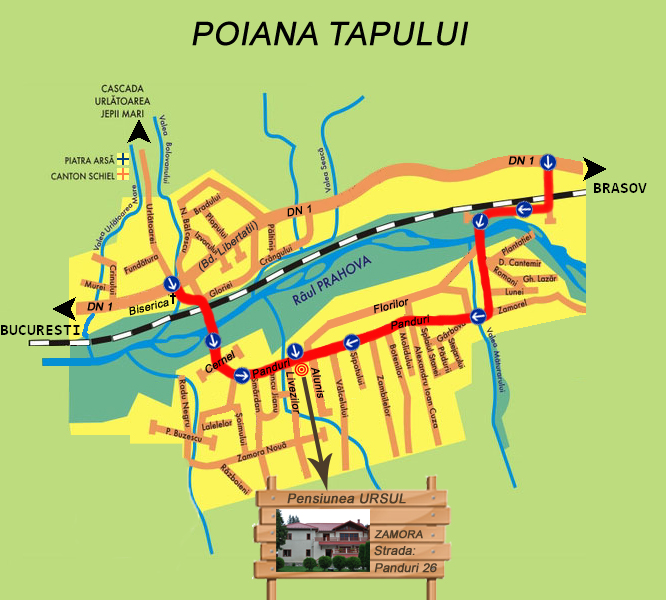 Harta Pensiunea UrsulBusteni